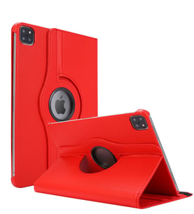 Apple İpad Pro 11'' 2020 2.Nesil Kılıf, (A2228-A2068-A2230) 360 Rotating Stand Deri (Kırmızı)
