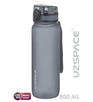 Uzspace  800 ml -Yeni Ebat-Boy 25 cm-Tritan Su Matarası Bpa Koku Sızdırma Yok -3053a (Gri)