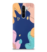 PrintiFy Xiaomi Redmi Note 8 Pro Lansman Kılıf Karışık Renkler Tasarımlı İçi Kadife Kapak (Lacivert)