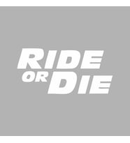 Ride Or Die Araba Stickeri siyah 18x8 CM (Beyaz)