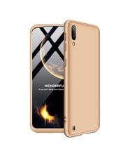 Microsonic Samsung Galaxy M10 Kılıf Double Dip 360 Protective (Gold)