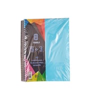 5+3 Ayraçlı Defter 8 Konulu 200 Yaprak 1 Adet 5 Kareli 3 Çizgili Spralli Plastik Kapak Seperatörlü (Mavi)