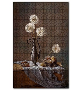 Cakapuzzle Zarif Vazo İçinde Karahindiba Tohumları Puzzle Yapboz MDF (Ahşap) (1000 Parça)