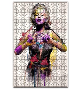 Cakapuzzle Marilyn Monroe Kalp Görseli Puzzle Yapboz MDF (Ahşap) (500 Parça)