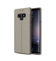 Samsung Galaxy Note 9 Kılıf Deri Tarzı Niss Silikon Case (Gri)