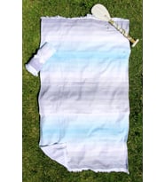 %100 Pamuk 90x160 Çizgili Plaj Havlusu (Mavi)