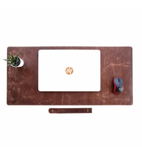 Modica  Hobart - Hakiki Deri Laptop Altlığı Masa Matı (Kahverengi)