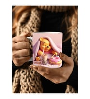 Winnie the Pooh - Kaplan Tigger - İyor - Piglet Baskılı 3D Tasarım Seramik Kupa Mug (08)