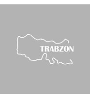 Trabzon Harita Araba Sticker siyah 18x10 CM (Beyaz)