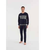 U.s Polo Assn 18616 Erkek Antrasit Melanj Pijama Takım (Lacivert)