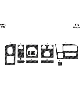 Meriç® Iveco M29 120 Turbo Ön Torpido Kaplama Maun 16 Parça 1999-2002 (Karbon)