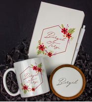 Kişiye Özel Defter Kalem Kupa Ve Bardak Altlığı Hediye Seti 103876 (Model 3)