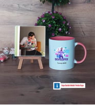 Developer Fotoğraflı Dekoratif Taş, Kupa Bardak Beyaz Hediye (Model 6)