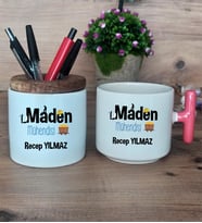 Maden Mühendisi Hediye Sepeti Kupa Bardak T Kulplu, Kalemlik Hediyeleri Mühendisler Günü Hediyesi (Model 4)