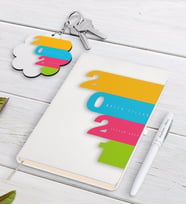 BK Gift Kişiye Özel 2024 Mutlu Yıllar Siyah Defter Kalem ve Anahtarlık Hediye Seti-12 (Model 2)