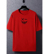 Unisex Cartoon Graphic Baskılı T-shirt (Kırmızı)