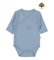 Civil Baby Organik Pamuklu Kruvaze 0-6 Ay Çıtçıtlı Badi - Ekru (Mavi)