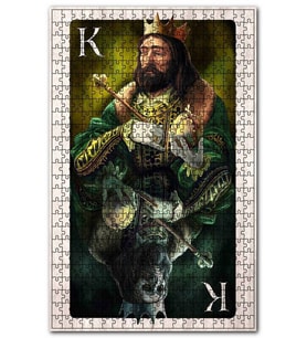 Cakapuzzle İskambil Kağıdı Ve Ölüm Figürü Görseli Puzzle Yapboz MDF (Ahşap) (500 Parça)