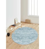 Dijital Baskılı Kaymaz Taban Yıkanabilir Yuvarlak Salon Halısı Koridor Halısı Paspas NDY-SD-374 (Mavi)