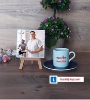 Fizyoterapist Fotoğraflı Dekoratif Taş, Ahşap Altlıklı Türk Kahvesi Fincanı Hediye (Model 4)