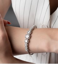 925 Ayar Gümüş Baget Bileklik (Beyaz)