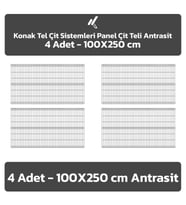 KONAK TEL ÇİT SİSTEMLERİ 4 ADET PANEL ÇİT TELİ 100X250 CM (Antrasit)