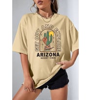Unisex Arizona Baskılı T-shirt (Bej)