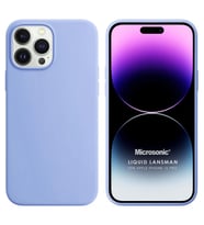 Microsonic Apple iPhone 15 Pro Kılıf Liquid Lansman Silikon Mor (Mavi)