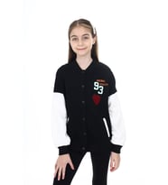Toontoy Kız Çocuk Baskılı Kolej Hırka (Siyah)