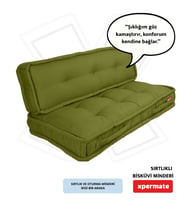 XPERMATE Bisküvi Minder Petek Önü Palet Üstü Minderi Fransız Minder Bank ve Bahçe Minderi 60X120x14 cm (Yeşil)