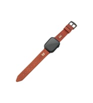İsminizin Baş Harflerine Özel Deri Gümüş Harfli Apple Watch Saat Kordonu - Antrasit (Kiremit)