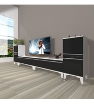 Decoraktiv Eko 9220T Mdf Silver Tv Ünitesi Tv Sehpası (Siyah - Beyaz)