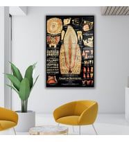 Metal Çerçeveli Cam Diş Poliklinik Tablosu Diş Yapısı Poster (Siyah)