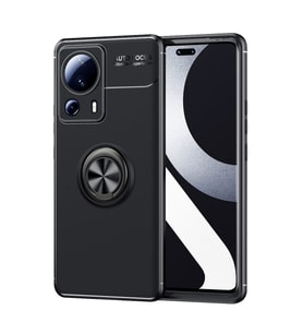 Xiaomi Mi 13 Lite Kılıf Zore Ravel Yüzüklü Silikon Kılıf (Siyah)