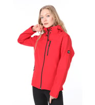 Ghassy Co.Kadın Su Rüzgar Geçirmez Softshell Mavi Spor Mont  (Kırmızı)