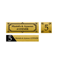 Kişiye Özel Kapı İsimliği Kapı Numarası & Posta Kutusu İsimliği Model 7 (Gold)