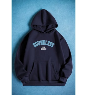 Boundless 1996 Bridge Baskılı Oversize Sweatshirt (Lacivert)