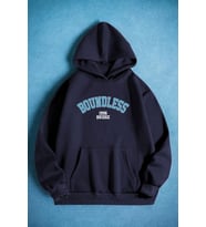 Boundless 1996 Bridge Baskılı Oversize Sweatshirt (Lacivert)