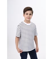 Toontoy Unisex Çocuk Çizgili Tişört (Haki)