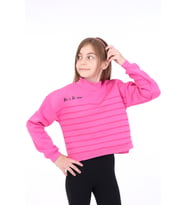 Toontoy Kız Çocuk Baskılı Sweatshirt (Fuşya)