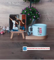 Arkadaşa Hediye Fotoğraflı Dekoratif Taş, Kupa Bardak Beyaz Hediye (Model 8)