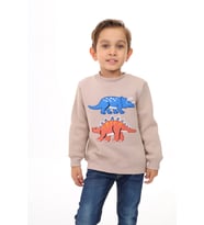 Toontoy Erkek Çocuk Nakışlı Sweatshirt (Bej)
