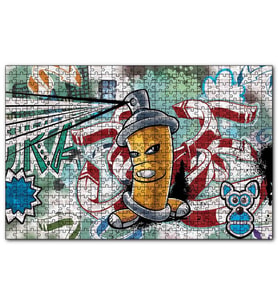 Cakapuzzle Graffiti Sokak Boyama Sanatı Sprey  Puzzle Yapboz MDF (Ahşap) (1000 Parça)