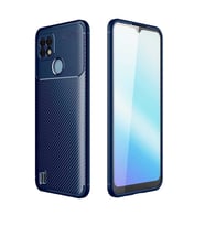 Realme C21 Kılıf Zore Negro Karbon Tasarım Silikon Kılıf (Lacivert)