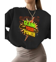 bisiklet yaka unisex Bej kalın Sweatshirt erkek 3 iplik şardonlu Sweatshirt kadın Gücünüzü talep (Siyah)