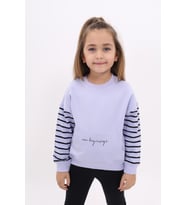 Toontoy Kız Çocuk Baskılı Sweatshirt (Mavi)
