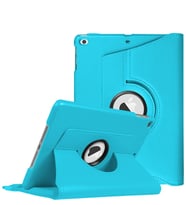 Microsonic Apple iPad 9.7 2018 (A1893-A1954) Kılıf 360 Dönerli Stand Deri (Mavi)
