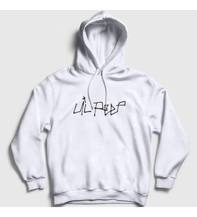 Presmono Unisex Gri Logo Lil Peep Kapüşonlu Sweatshirt 37231tt (Beyaz)
