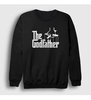 Presmono Unisex Beyaz Logo Film Baba The Godfather Sweatshirt 251907tt (Siyah)
