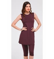 Chelly Kadın Battal Kolsuz Tesettür Mayo S9145 (Mürdüm)